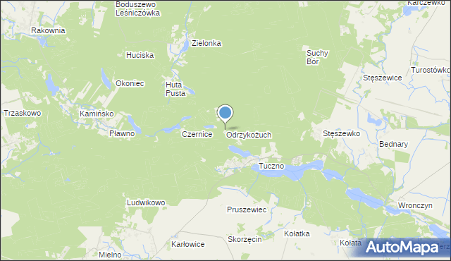 mapa Odrzykożuch, Odrzykożuch na mapie Targeo